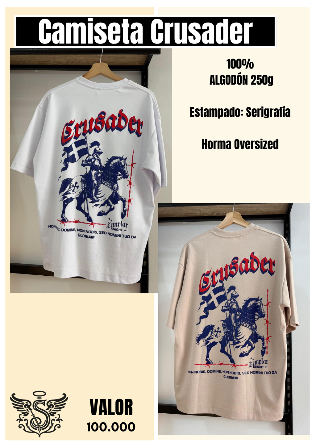 Camiseta Algodón Oversized Templario