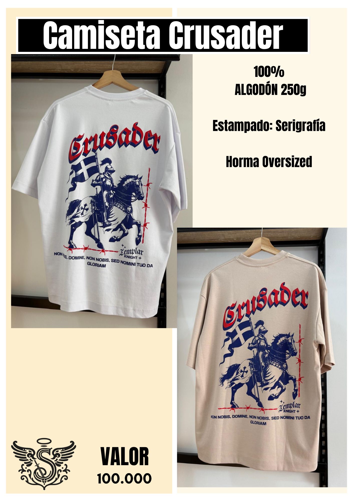 Camiseta Algodón Oversized Templario