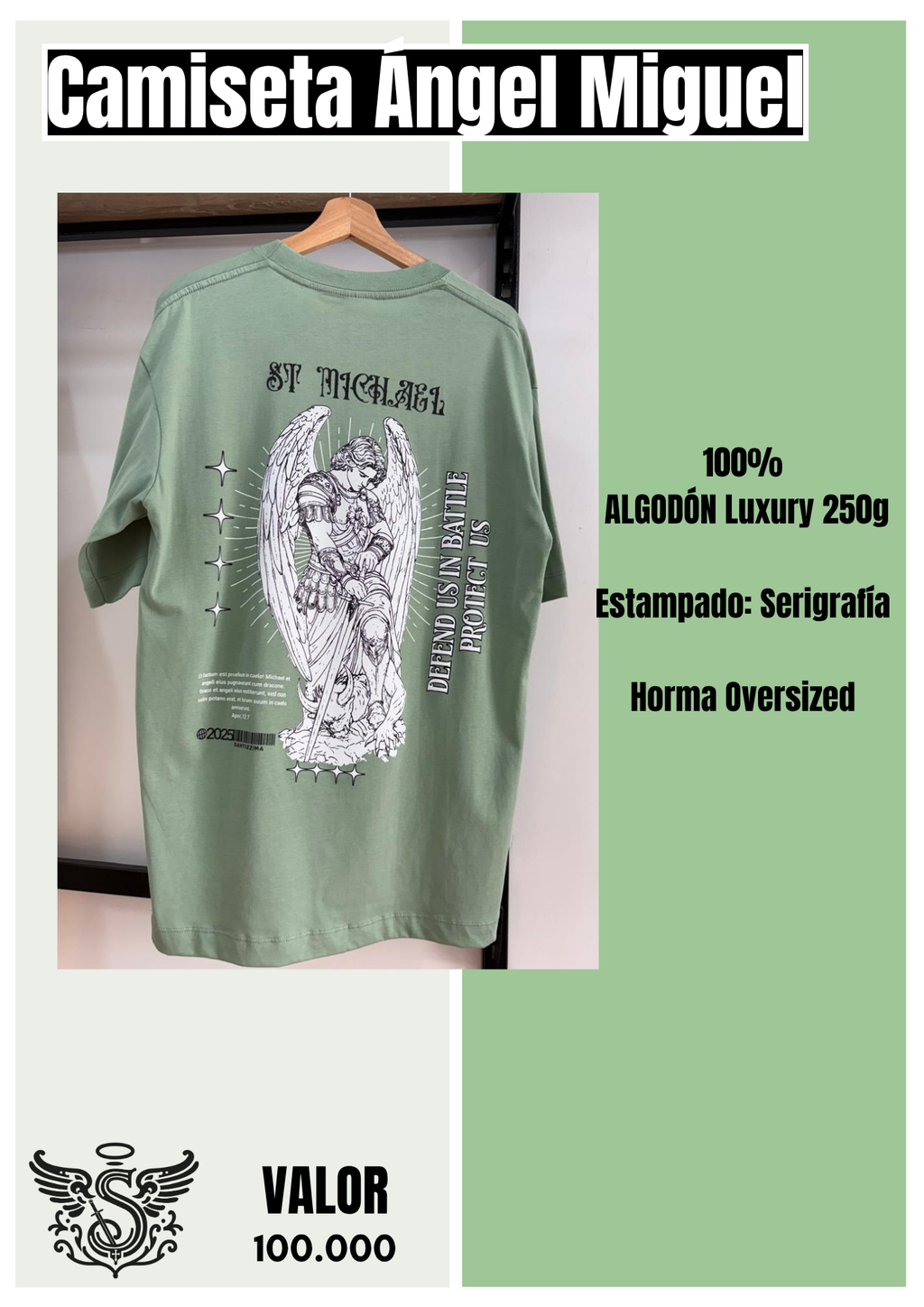 Camiseta Oversized Algodón San Miguel Arcangel