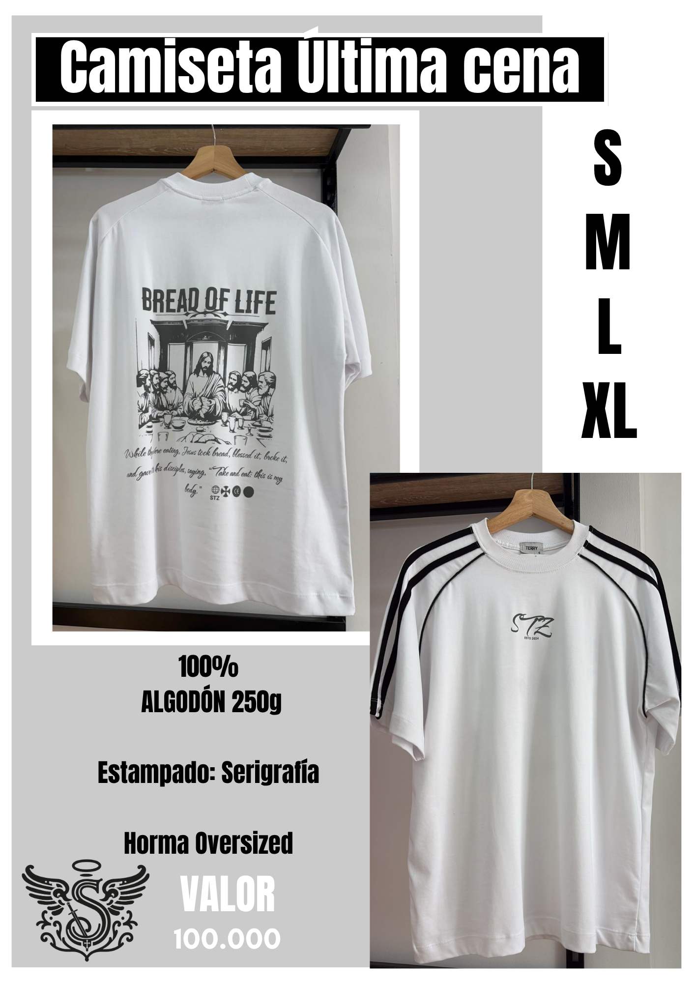 Camiseta Oversized Blanca Ultima Cena