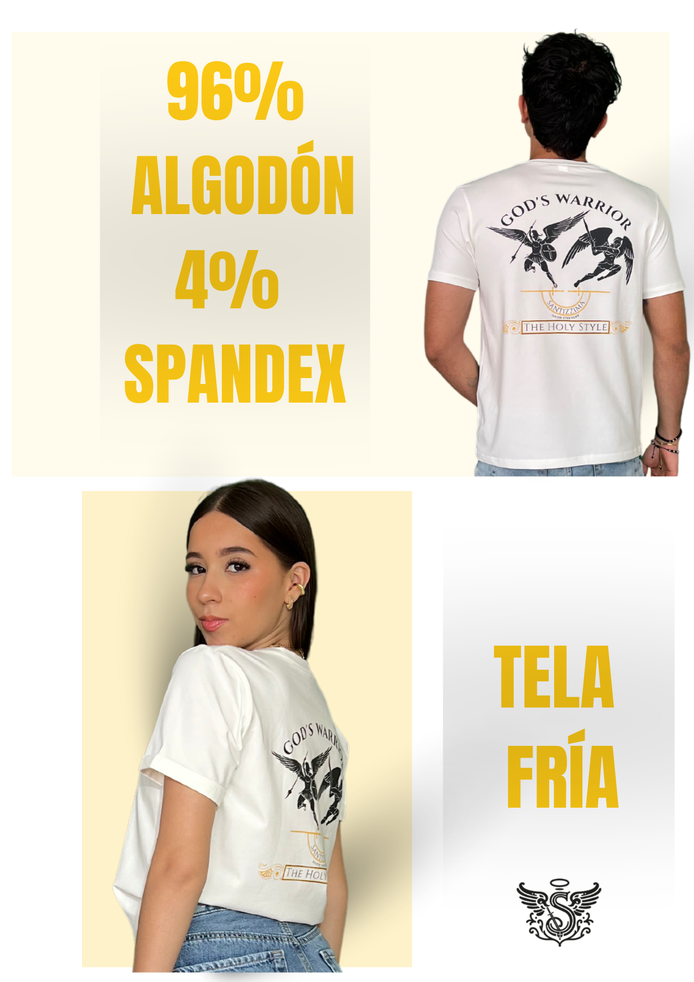camiseta Tela Fría Beige God Warrior