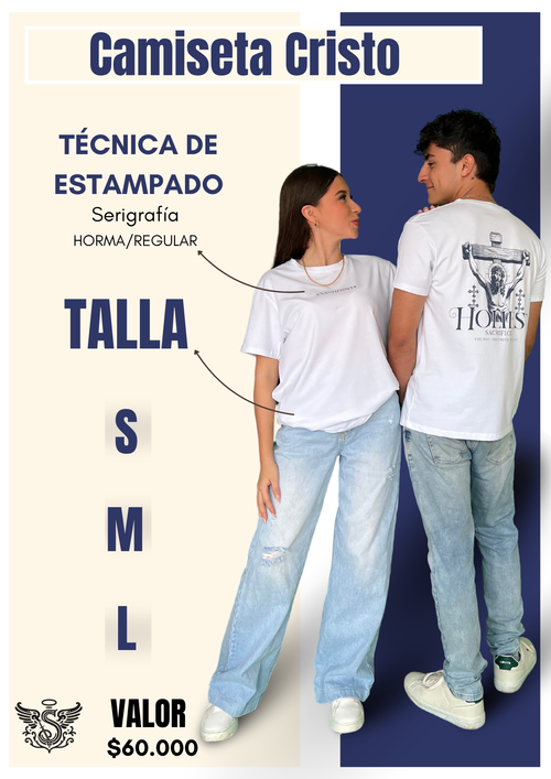 camiseta Cristo azul