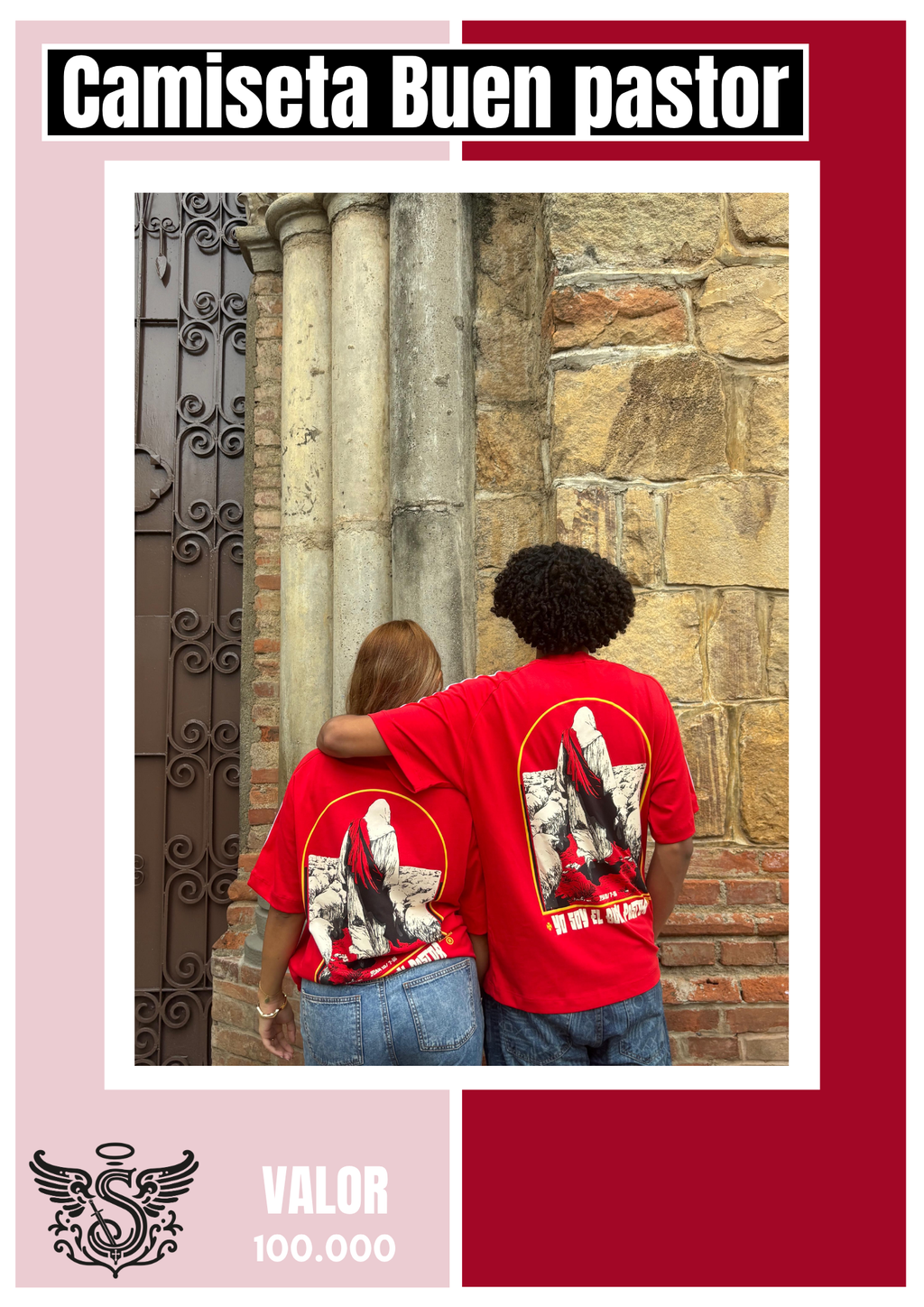 Camiseta Semi oversized Roja Buen Pastor