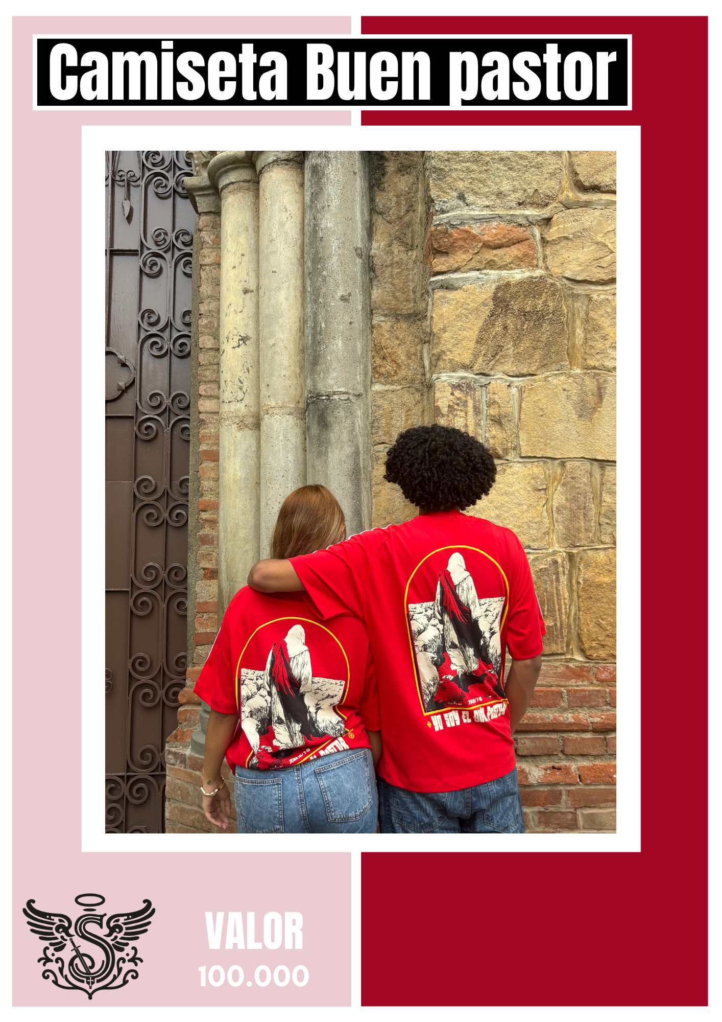 Camiseta Semi oversized Roja Buen Pastor